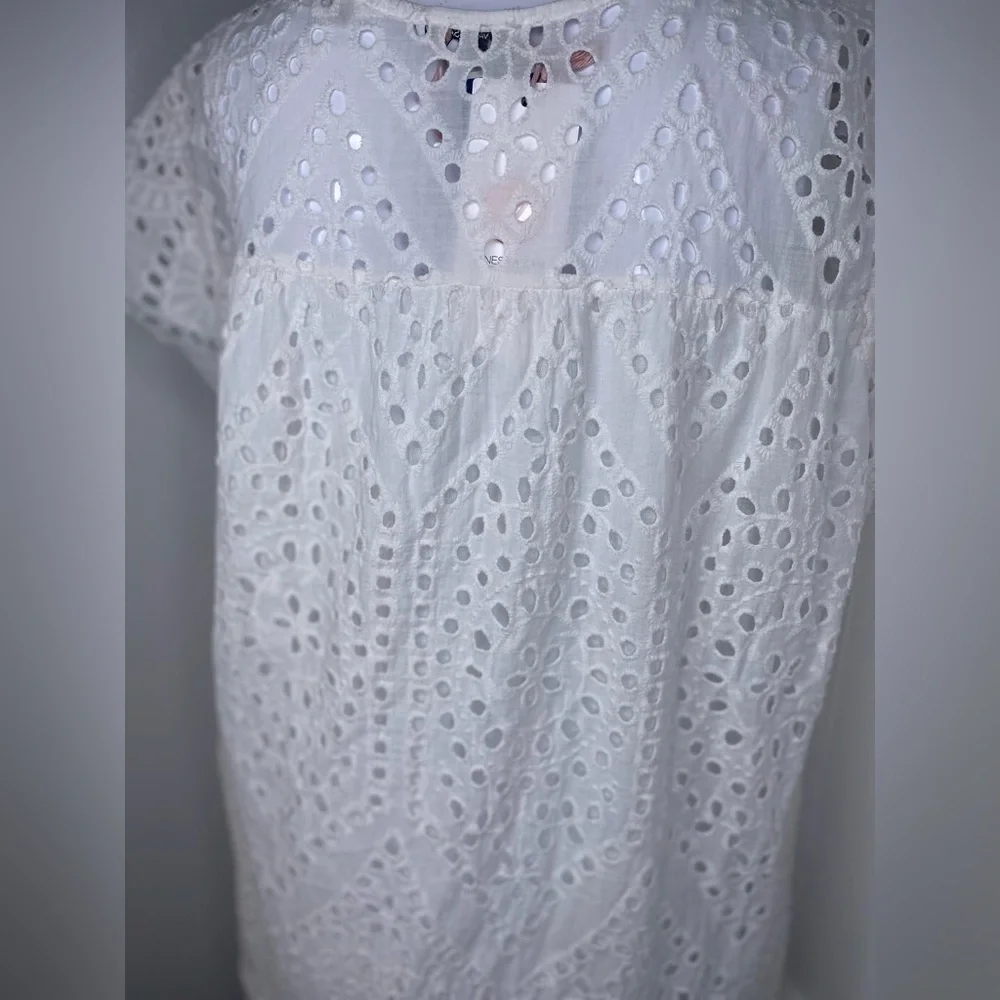 VZ Vanessa Zani NWT White Eyelet Lace Dress. Made in Italy